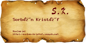 Sorbán Kristóf névjegykártya