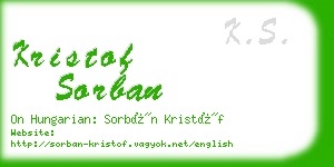 kristof sorban business card